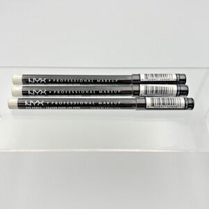 Lot of 3 NYX Eye Pencil Crayon #906 WHITE 0.03oz / 1 g *NEW*